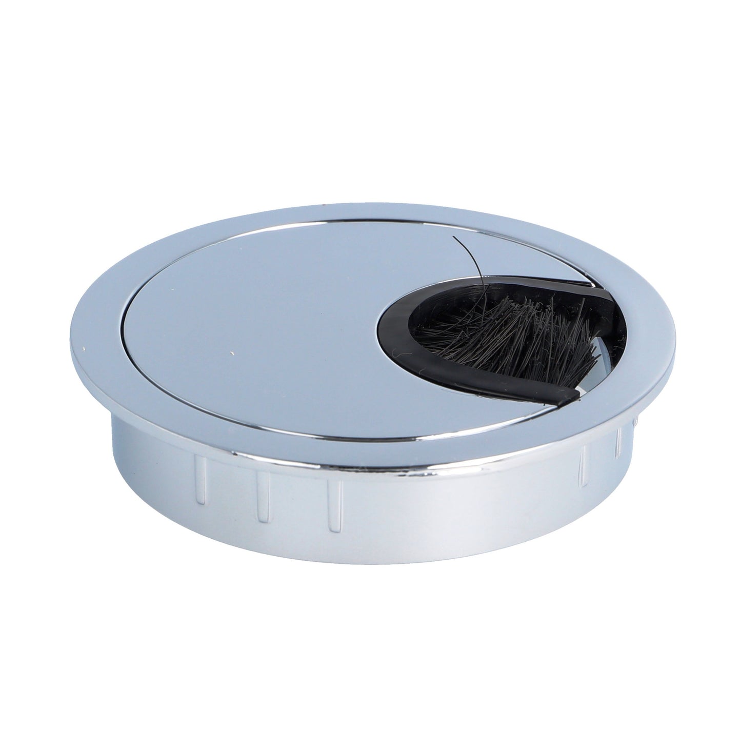 Passe-câble de haute qualité en Zamak, Ø 60 mm pour bureau avec joint à brosse, surface : chromée. Gestion des câbles de table, sortie de câbles de SISO / Danemark