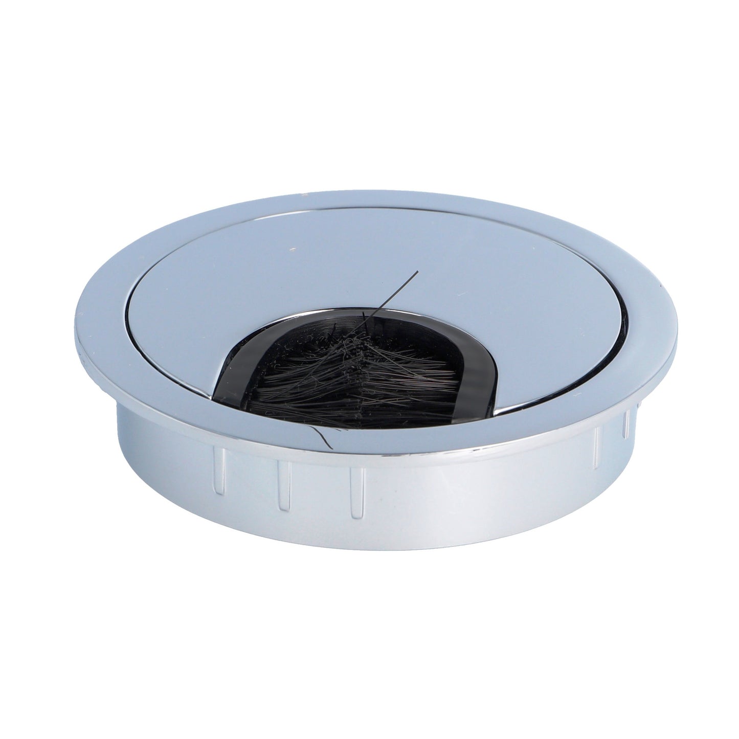 Passe-câble de haute qualité en Zamak, Ø 60 mm pour bureau avec joint à brosse, surface : chromée. Gestion des câbles de table, sortie de câbles de SISO / Danemark