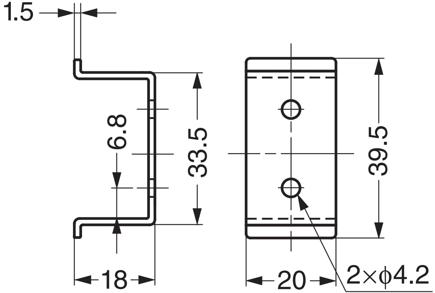 Support à visser en SUS430, surface : polie brillante, 39,5 mm (1,6″) XLA-HHA40B. Support XLA-HHA40B pour poignées encastrées Sugatsune XLA-HHA300 et XLA-HHA600, de Sugatsune / LAMP® (Japon)