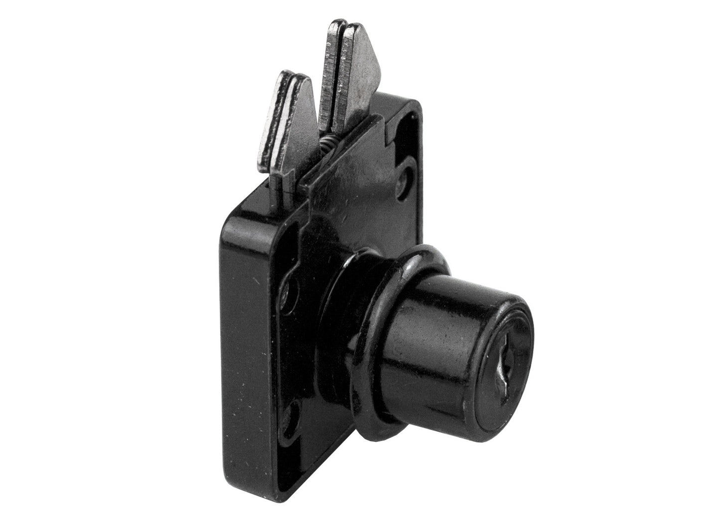 High-quality screw-on roller shutter lock, surface: black anodized, design: different locking, 14.01.456-0 for roller shutters, furniture sliding doors