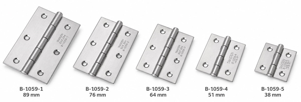 2 charnières vissables de haute qualité, en acier inoxydable SUS304, capacité de charge : 13 kg, 89 mm, B-1059-1 pour portes de machines, portes de boîtiers, trappes de maintenance