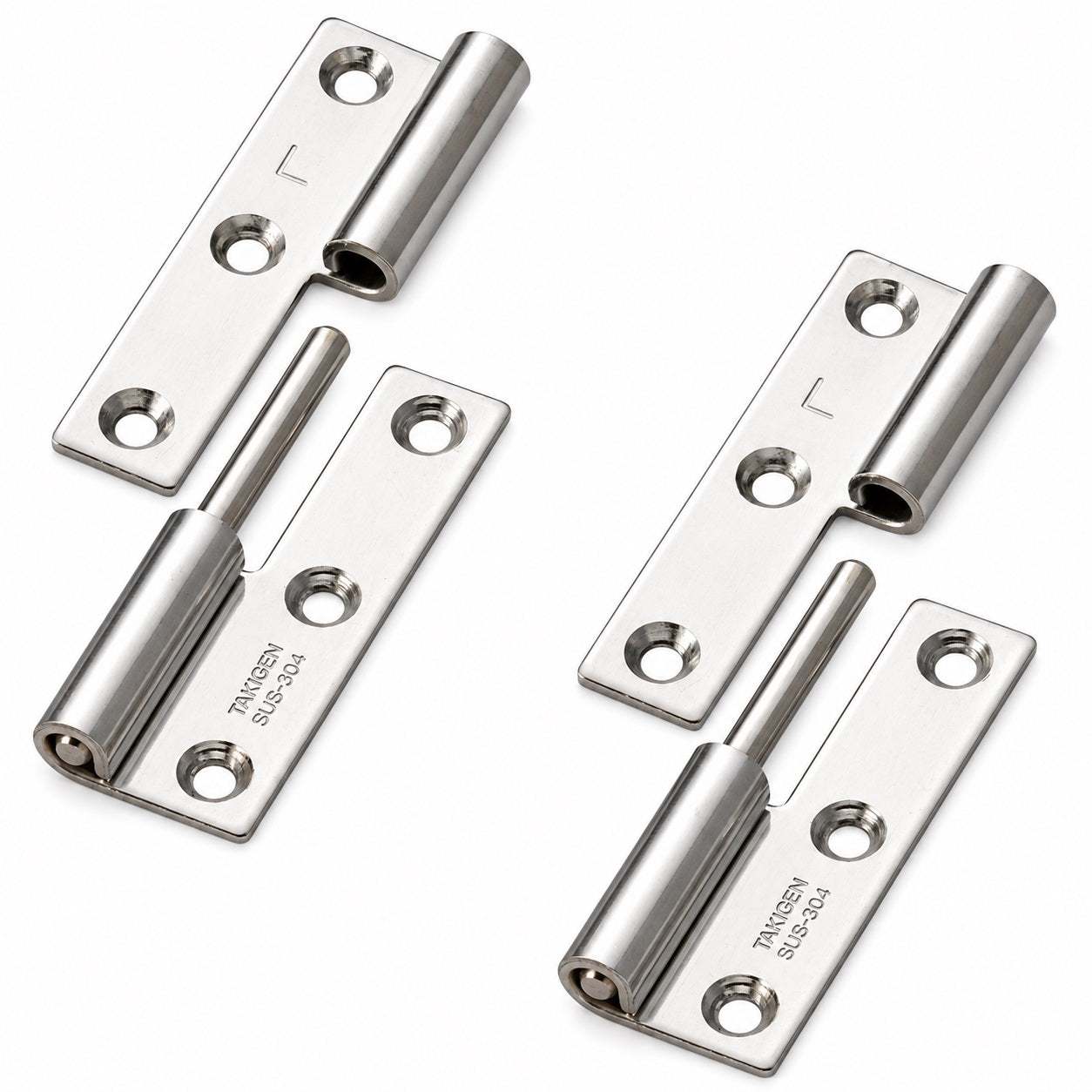 2 Stück hochwertiges Aushängescharnier, B-1004-3-L, Höhe: 50 mm, von TAKIGEN, Tragkraft: 7 kg (16 lbs), Ausführung: links. Produktbild
