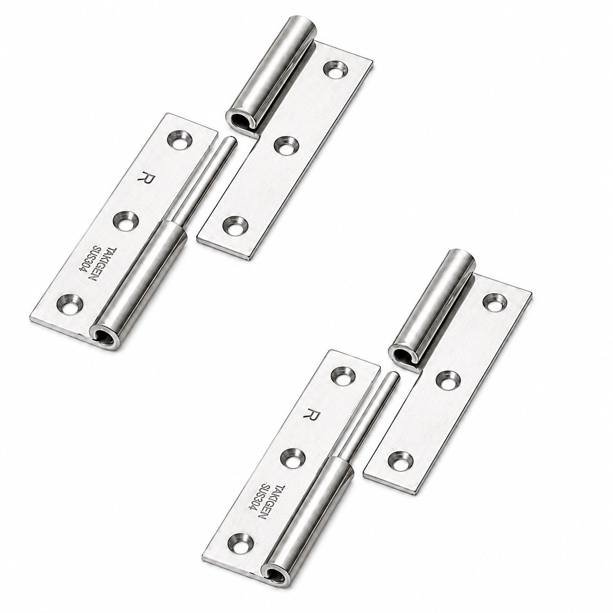 2 Stück hochwertiges Aushängescharnier, B-1004-1-R, Höhe: 75 mm, von TAKIGEN, Tragkraft: 15 kg (34 lbs), Ausführung: rechts. Produktbild
