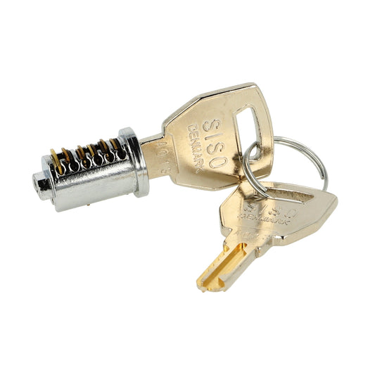 Noyau remplaçable pour serrures SISO, différents clés, comprenant 2 clés, surface : nickelée, 12,4 mm (0,5″), 14.03.310-0. Noyau de cylindre pour serrures SISO et bien plus encore, de SISO Danemark