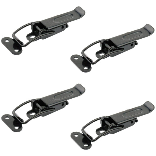 4 pcs. Steel pull-out table clamps, matte black, adjustable, with two locking devices, 70 mm (2.8") 24.02.999-1. Steel pull-out table clamp Catch #22, matte black, for pull-out tables, boxes, instrument cases, and worktops, from SISO Denmark