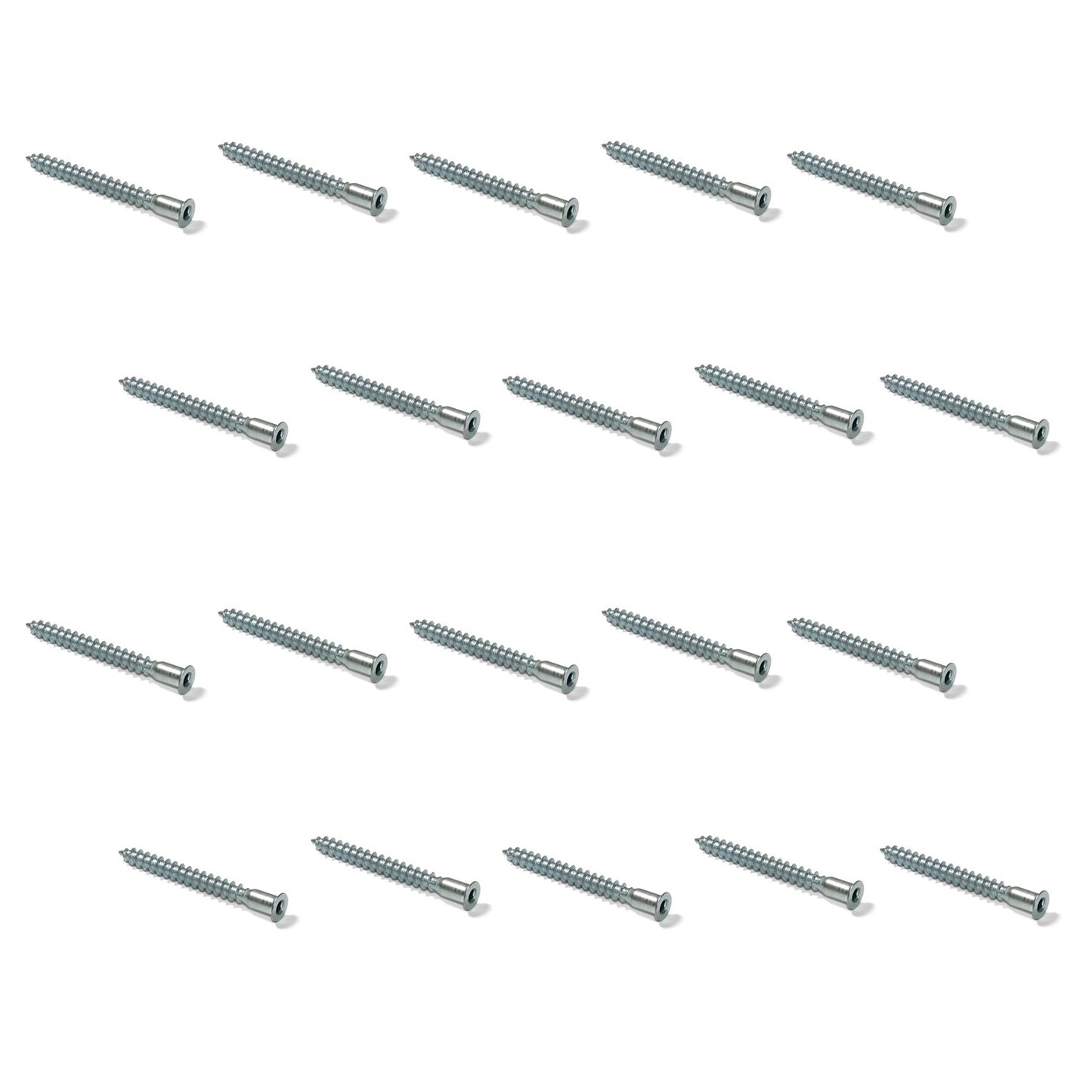 20 pièces Confirmat, connecteur monobloc à tête fraisée pour perçage ⌀3,5 mm, six pans creux SW3 mm, en acier robuste, surface galvanisée, 50 mm (2″), 7011905. Vis pour meubles, pour armoires, meubles, étagères, caissons et bien plus encore, par EMUCA.