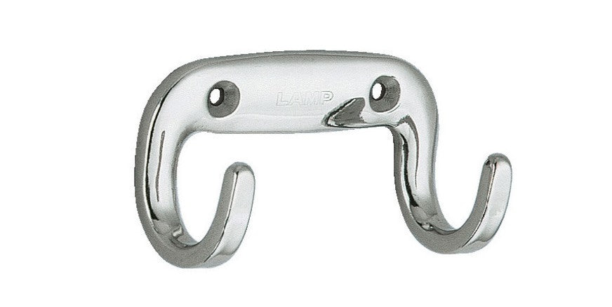Hochwertiger Doppelhaken, aus massivem rostfreiem Edelstahl, Oberfläche: glänzend poliert, 65 mm (2,6″), EW-65E. Wanddoppelhaken für Garderobe, Badezimmer, Außenbereich, Schwimmbad und viel mehr, von Sugatsune / LAMP® (Japan)