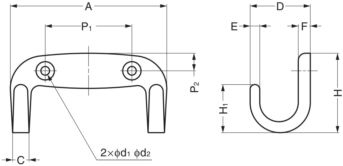 Hochwertiger Doppelhaken, aus massivem rostfreiem Edelstahl, Oberfläche: glänzend poliert, 65 mm (2,6″), EW-65E. Wanddoppelhaken für Garderobe, Badezimmer, Außenbereich, Schwimmbad und viel mehr, von Sugatsune / LAMP® (Japan)