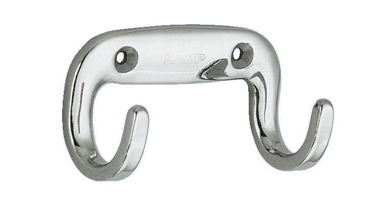 Hochwertiger Doppelhaken, aus massivem rostfreiem Edelstahl, Oberfläche: glänzend poliert, 80 mm (3,2″), EW-80E. Wanddoppelhaken für Garderobe, Badezimmer, Außenbereich, Schwimmbad und viel mehr, von Sugatsune / LAMP® (Japan)
