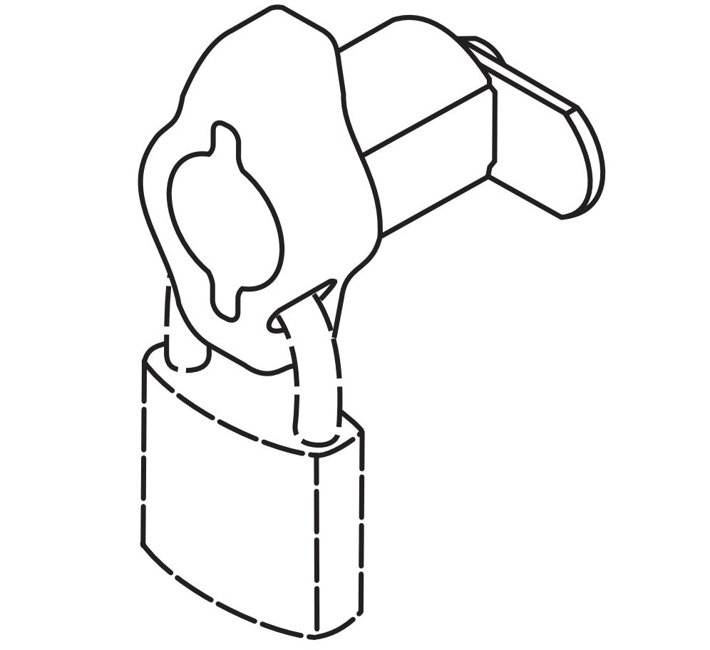 Fermeture à tourniquet pour cadenas avec fonction poignée, 32 mm (1,3″), version gauche, 14.04.589-7. Serrure à pêne tournant pour cadenas avec fonction poignée pour casiers, armoires métalliques, casiers à casiers et bien plus encore, de SISO Danemark