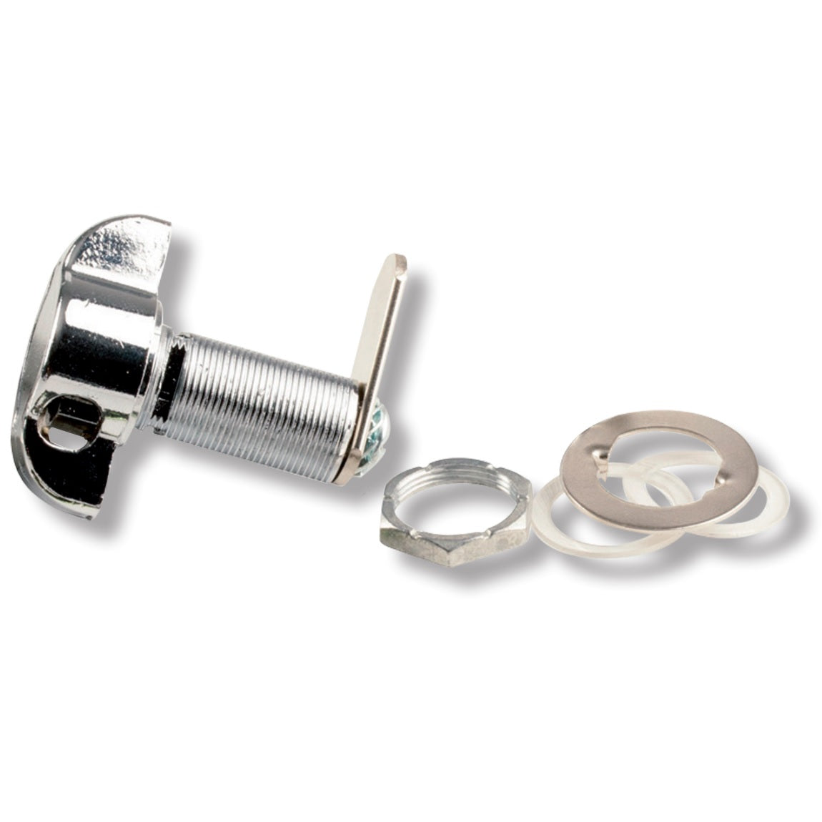 Serrure à pêne tournant pour cadenas avec fonction poignée, 32 mm (1,3″), version : droite, 14.04.589-0. Serrure à pêne tournant pour cadenas avec fonction poignée pour casiers, armoires en tôle, armoires à casiers et bien plus encore, de SISO Danemark
