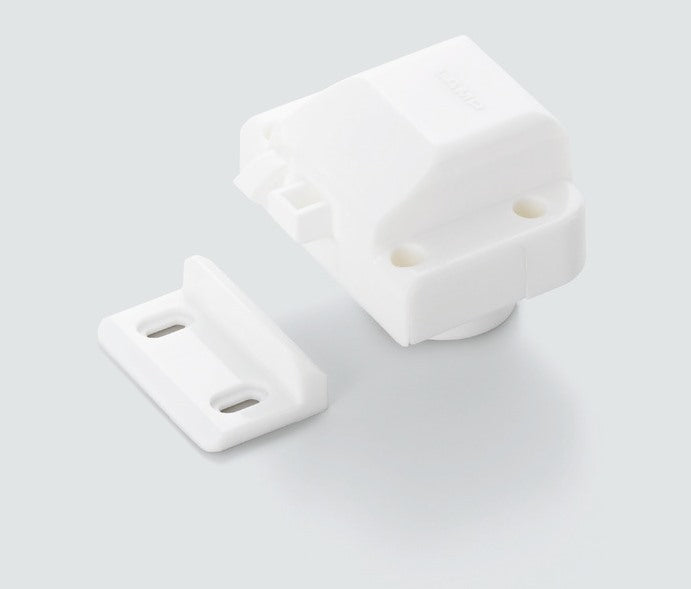 Bouton-pression de haute qualité avec fonction poignée, en laiton, surface : nickelée, satinée mate, design : carré, TLP-S-BB-WB et TLP-LBM(W). Bouton poussoir solide pour yachts et bien plus encore, de Sugatsune / LAMP® (Japon)