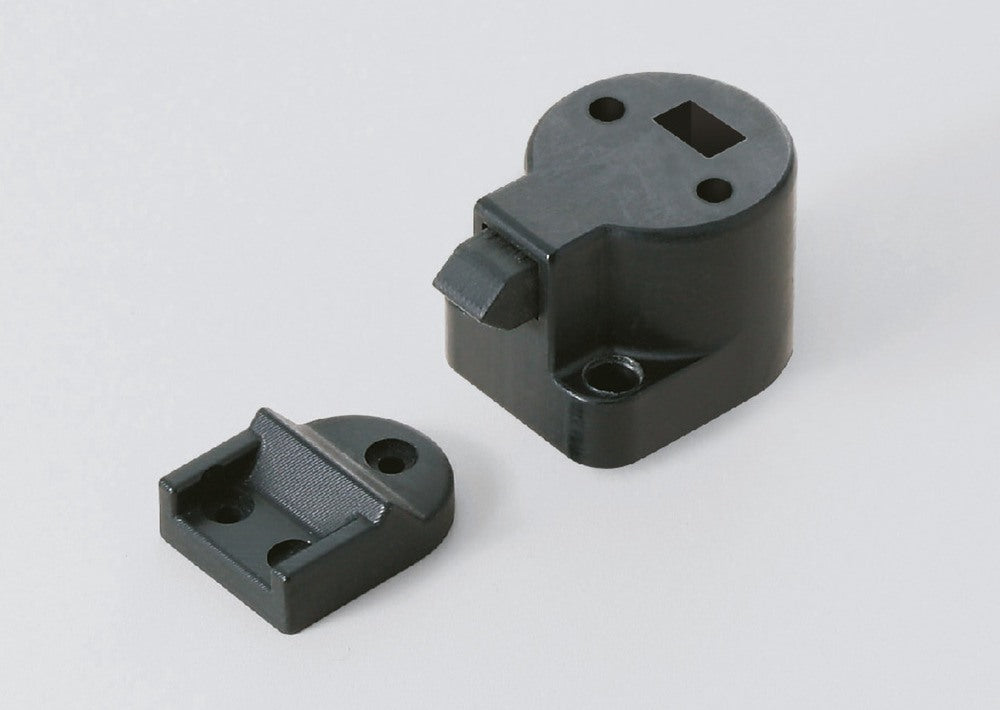 Bouton-pression de haute qualité avec fonction poignée, en alliage de zinc (ZDC), surface : chromée, design : rond, DPL-RO-CR. Bouton poussoir solide pour camping-cars, caravanes et bien plus encore, de Sugatsune / LAMP® (Japon)