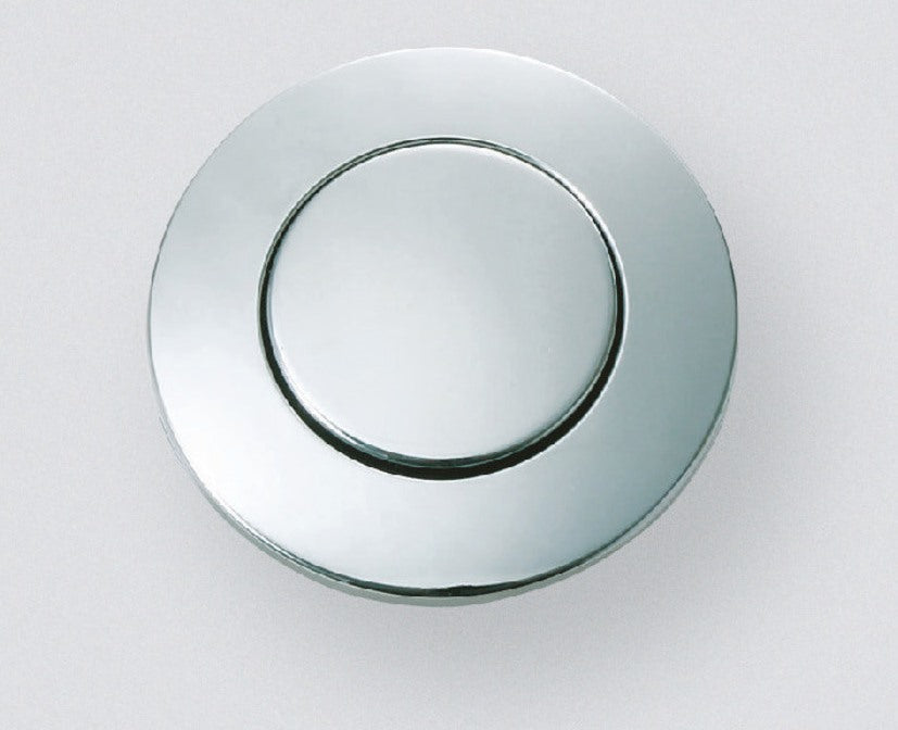 Bouton-pression de haute qualité avec fonction poignée, en alliage de zinc (ZDC), surface : chromée, design : rond, DPL-RO-CR. Bouton poussoir solide pour camping-cars, caravanes et bien plus encore, de Sugatsune / LAMP® (Japon)