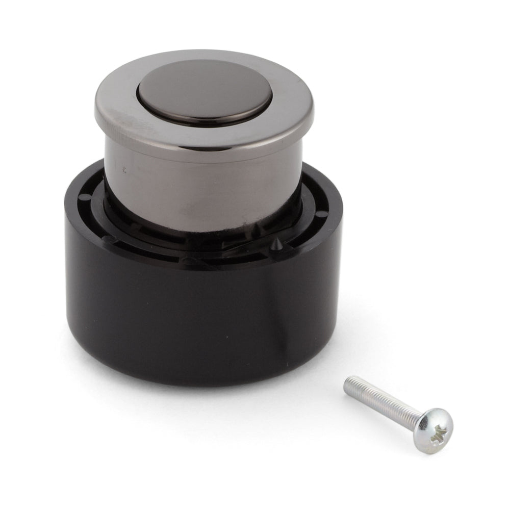 Hochwertiger Druckknopfgriff aus Zinklegierung, Oberfläche: Schwarznickel, PK04BN. Hochwertiger massiver und eleganter Pushlock aus ZDC für Schublade, Wohnmobilmöbel, Boote, Privatflugzeuge und viel mehr, von Sugatsune / LAMP® (Japan)
