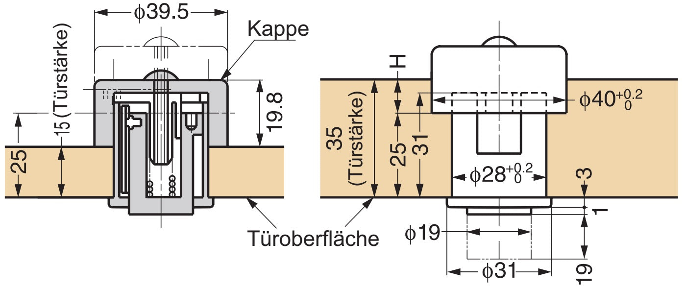 Hochwertiger Druckknopfgriff aus Zinklegierung, Oberfläche: verchromt, PK04CR. Hochwertiger massiver und eleganter Pushlock aus ZDC für Schublade, Wohnmobilmöbel, Boote, Privatflugzeuge und viel mehr, von Sugatsune / LAMP® (Japan)