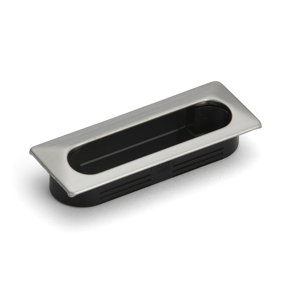 Insertable stainless steel SUS304 recessed pull, black, 105 mm (4.2") UT-105. Insertable stainless steel recessed pull made of V2A stainless steel, satin finish, for drawers, cabinets, humid environments, ships, and boats from Sugatsune / LAMP® (Japan)