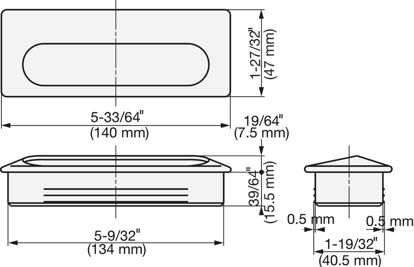 Poignée à enfoncer en acier inoxydable SUS304, noire, 140 mm (5,6″) UT-140. Poignée insérable en acier inoxydable V2A, finition satinée mate, pour tiroirs, armoires, environnements humides, navires, bateaux de Sugatsune / LAMP® (Japon)