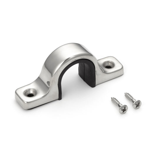 V2A (SUS304) stainless steel rubber grip, 70 mm (2.8") US-70M. High-quality V2A (SUS304) stainless steel rubber grip, glossy polished, for ships, boats, and humid environments from Sugatsune / LAMP® (Japan)