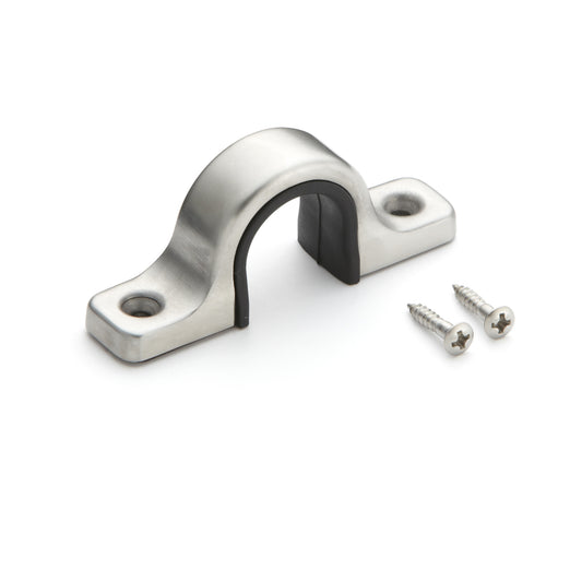 V2A (SUS304) stainless steel rubber grip, 70 mm (2.8") US-70S. High-quality V2A (SUS304) stainless steel rubber grip, satin finish, for ships, boats, and humid environments from Sugatsune / LAMP® (Japan)