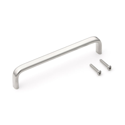Stainless steel door handle V2A (SUS304), 180 mm (7-2/16") EC-180M. High-quality solid stainless steel door handle made of V2A (SUS304) for humid environments, ships, food processing, and medical applications from Sugatsune / LAMP® (Japan).
