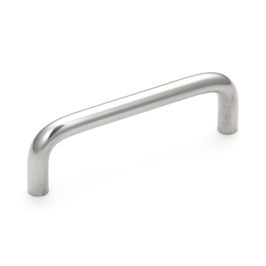 Stainless steel door handle V2A (SUS304), 66 mm (2.6") H-42-C-8. High-quality stainless steel door handle made of V2A (SUS304), polished finish, for humid environments, ships, food processing, and medical applications from Sugatsune / LAMP® (Japan).