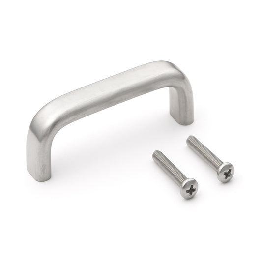 Edelstahl-Türgriff V2A (SUS304), 80 mm (3-3/16″) EC-80S. Hochwertiger massiver Edelstahl-Türgriff aus rostfreiem Edelstahl V2A (SUS304), satiniert matt, für feuchte Umgebungen, Schiffe, Lebensmittelbereich, Medizinbereich von Sugatsune / LAMP® (Japan)