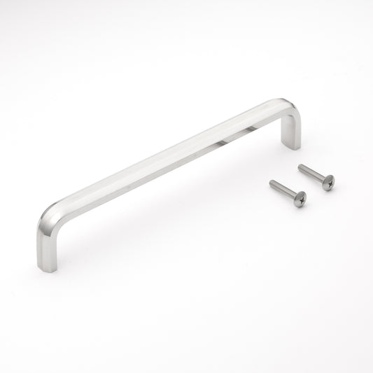 Edelstahlgriff V2A (SUS304), 222 mm (8,8″) XL-CU220TT. Massiver Edelstahlgriff aus SUS304 (V2A), matt und poliert, für Badezimmermöbel, feuchte Umgebung, Schiff, Wohnwagen, Medizinbereich, Küchenmöbel, von Sugatsune / LAMP® (Japan)