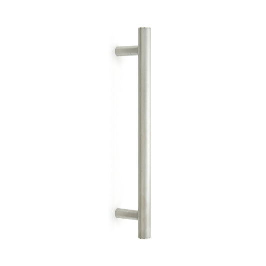 SUS304 stainless steel door handle, 400 mm (15.8") SSH-2540. Solid stainless steel door handle made of V2A stainless steel, satin finish, for interior doors, production machines, trains, buses, and special vehicles, from Sugatsune / LAMP® (Japan)