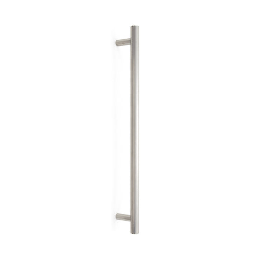 SUS304 stainless steel door handle, 600 mm (23.7") SSH-2560. Solid stainless steel door handle made of V2A stainless steel, satin finish, for interior doors, production machines, trains, buses, and special vehicles, from Sugatsune / LAMP® (Japan)