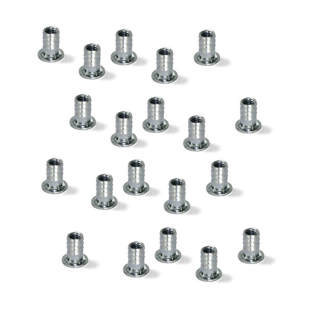 20 Stück hochwertige Einpressmutter mit Innengewinde M6, aus Stahl, Oberfläche: verzinkt, 13,6 mm (17/32″), 8066705 für Möbelverbindungen