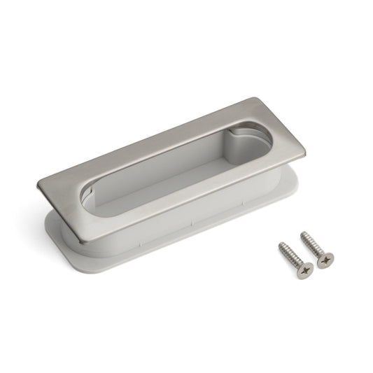 Coque de poignée de ventilation unique V2A (SUS304), grise, 105 mm (4,2″) UTA-105GR. Poignée de ventilation en acier inoxydable V2A (SUS304), finition satinée mate, pour tiroirs, armoires, environnements humides, expédiée par Sugatsune / LAMP® (Japon)