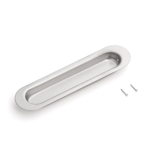 Coque de poignée ovale exclusive en acier inoxydable SUS304, 120 mm (4,8″) HN-120SH. Poignée ovale en acier inoxydable V2A, finition satinée mate, pour tiroirs, armoires, environnements humides, bateaux, yachts, caravanes par Sugatsune / LAMP® (Japon)