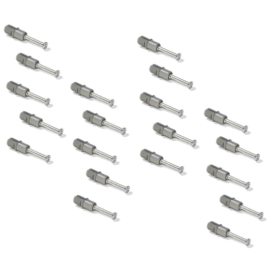 20 expansion bolts, made of steel and plastic, surface: galvanized, 21.6 mm (27/32″), 5912805 for eccentric connectors, shelves, cabinet parts
