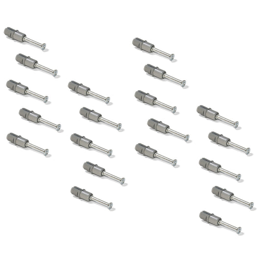 20 expansion bolts, made of steel and plastic, surface: galvanized, 31.6 mm (1-1/4″), 5912905 for eccentric connectors, shelves, cabinet parts