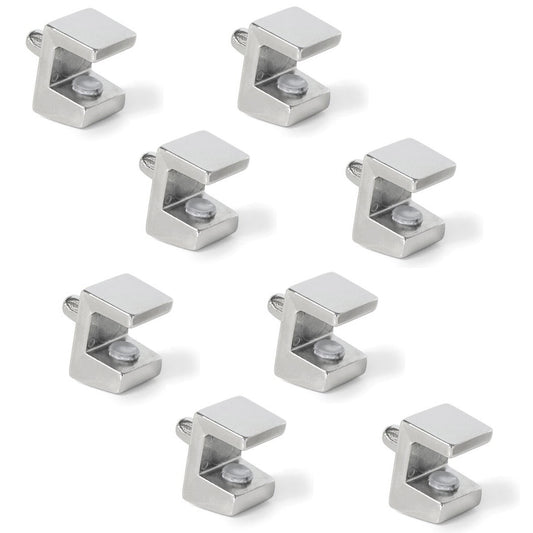 8 pieces of high-quality glass shelf supports, surface: nickel-plated, 5 mm (13/64″), 4007907 for glass shelves, glass cabinet shelves, bathroom cabinets