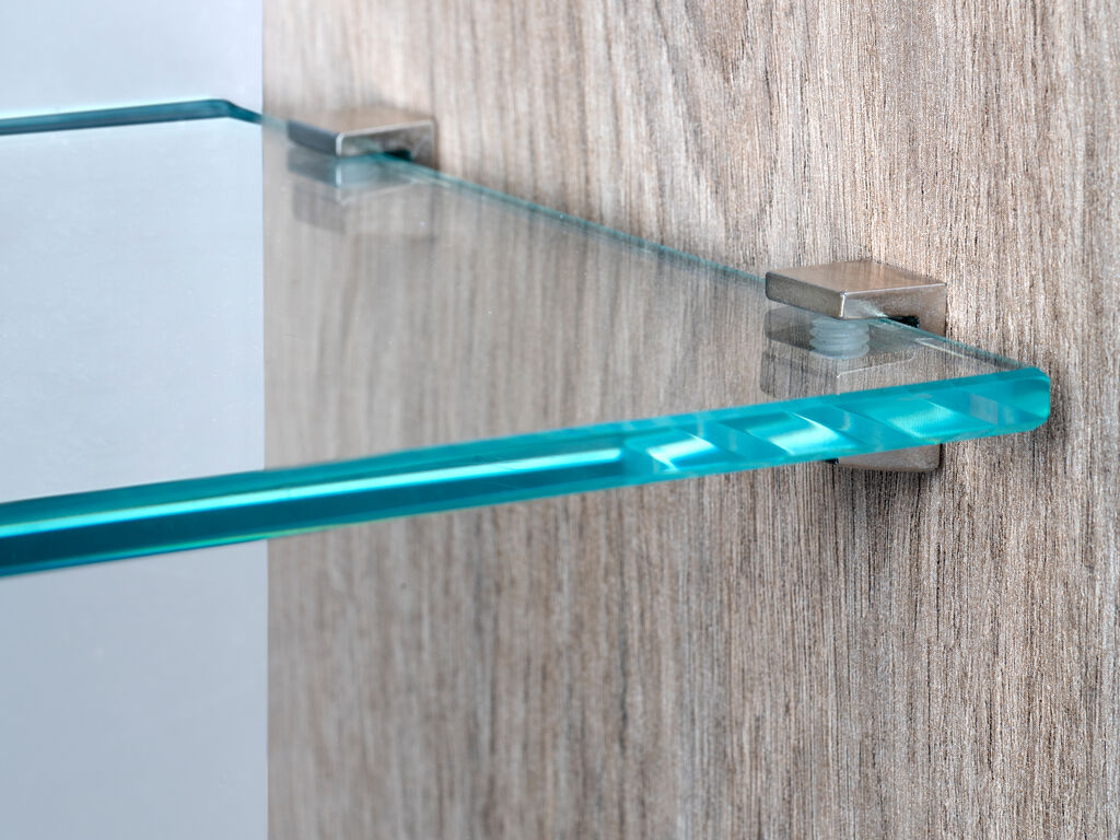8 pieces of high-quality glass shelf supports, surface: nickel-plated, 5 mm (13/64″), 4007907 for glass shelves, glass cabinet shelves, bathroom cabinets