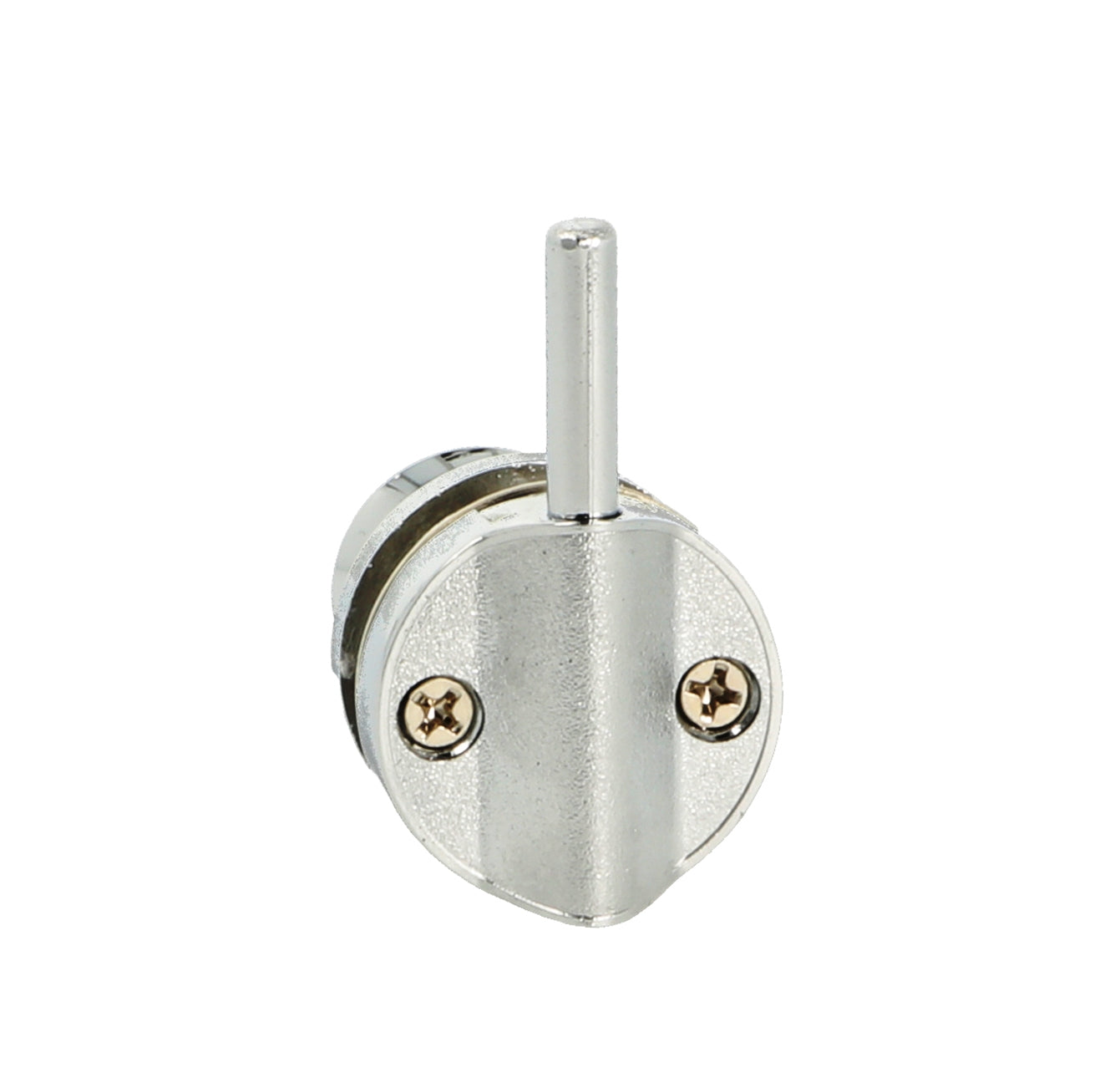 Serrure de porte en verre Zamak avec fonction poignée, 29 mm (1,2″) 14.09.125. Serrure de porte en verre massif en Zamak, également adaptée comme bouton de porte en verre, chromée, pour vitrines, vitrines, portes en verre, par SISO Denmark