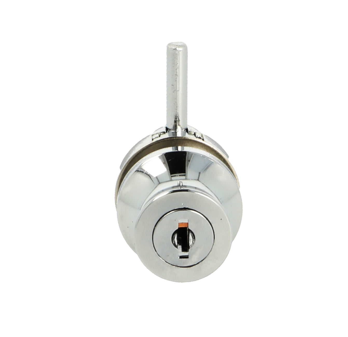 Serrure de porte en verre Zamak avec fonction poignée, 29 mm (1,2″) 14.09.125. Serrure de porte en verre massif en Zamak, également adaptée comme bouton de porte en verre, chromée, pour vitrines, vitrines, portes en verre, par SISO Denmark