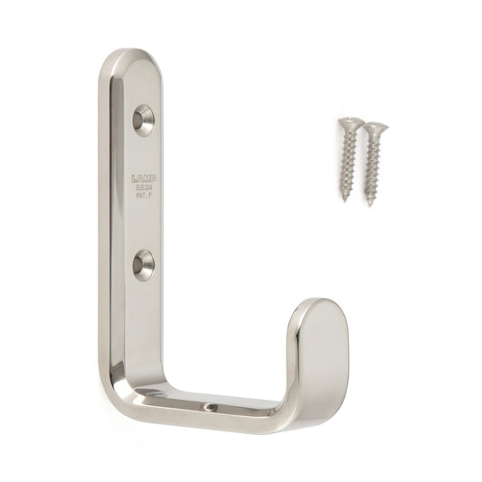 Hochwertiger großer Universalhaken, rechteckig, aus rostfreiem Edelstahl, Oberfläche: glänzend poliert, 115 mm (4,6″), XL-SF-115-M. Handtuchhaken aus V2A für feuchte Umgebung, Schiffbau, Außenbereich und viel mehr, von Sugatsune / LAMP® (Japan)