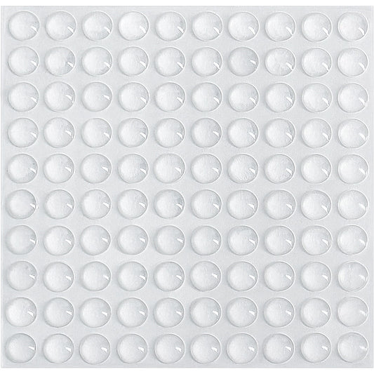 Tampon en caoutchouc, tampon élastique transparent, 10 x 3 mm, 3005720. Lot de 100 tampons de protection en silicone avec support autocollant pour portes, armoires, tiroirs, claviers et vitres, par EMUCA.