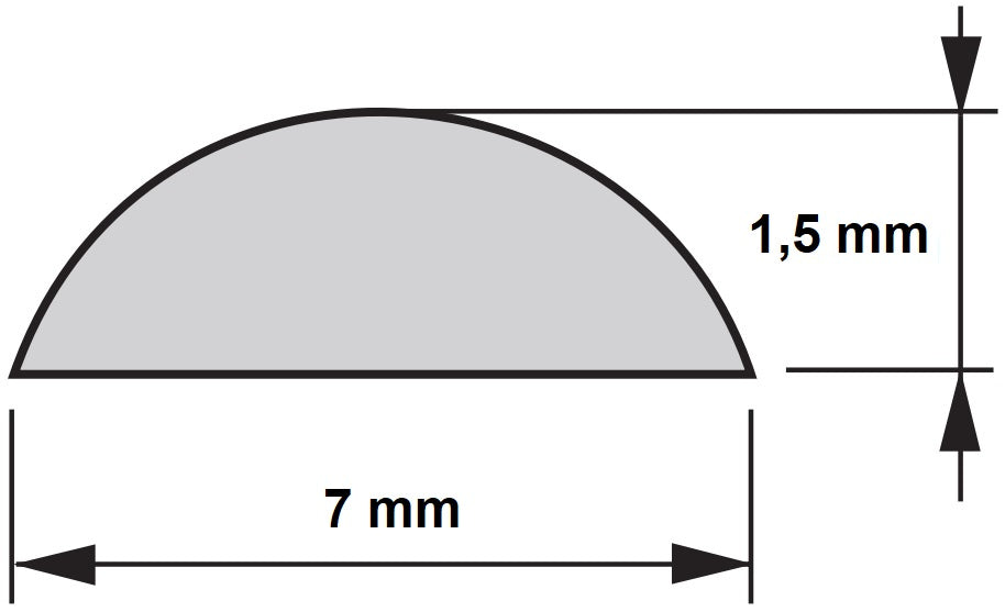 Butée en caoutchouc, butée élastique transparente, 7 x 1,5 mm, 3005920. Protection en silicone autocollante pour portes, armoires, tiroirs, claviers et vitres, par EMUCA.