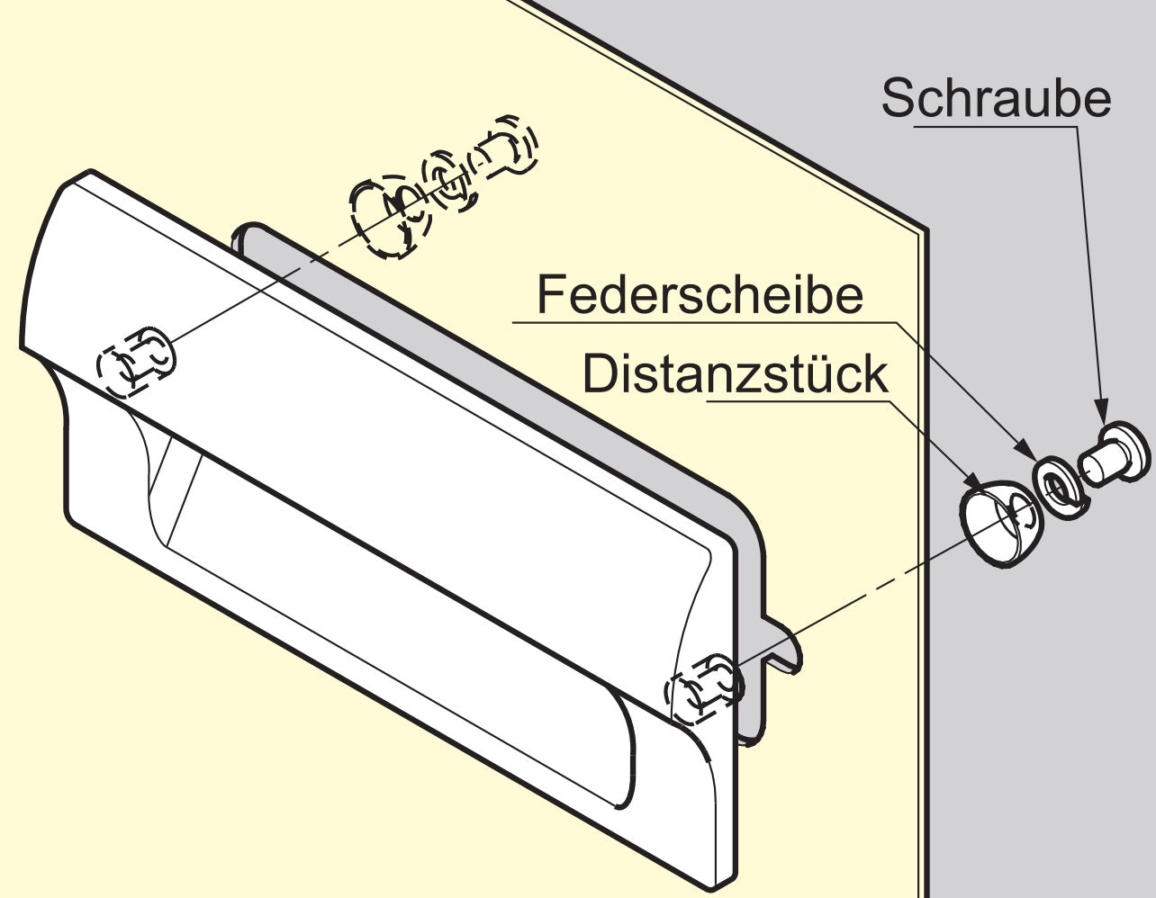 Hochwertige rechteckige Griffmuschel aus robustem Kunststoff, Oberfläche: Elfenbein, 70 mm (2,8″) HH-JS70-IV. Möbelgriff HH-JS70-IV für Blech, Holz, Schubkasten, Metallschrank, Holzschrank, Büromöbel, Schlafzimmermöbel, von Sugatsune / LAMP® (Japan)