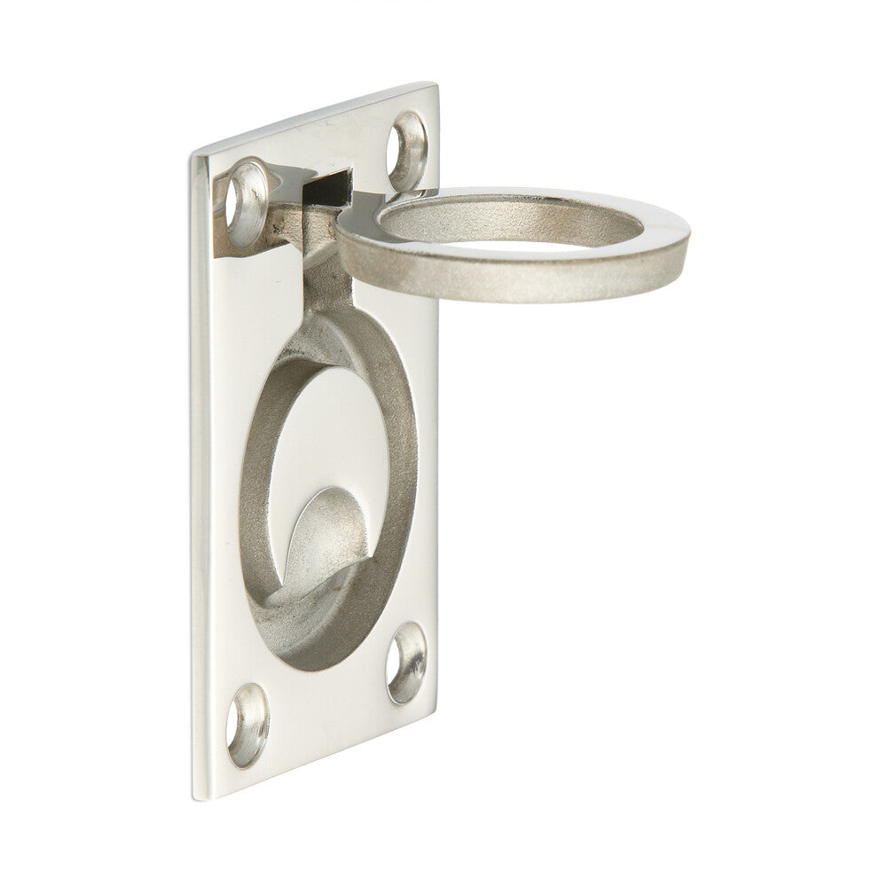Klappbarer ringförmiger Edelstahlgriff V4A, 62,5 mm (2,5″) 26901. Klappbarer Griff in Ringform aus feinstem korrosionsfreiem Edelstahl V4A (SUS316), geeignet für feuchte, raue und hochkorrosive Umgebungen von Sugatsune / LAMP® (Japan)
