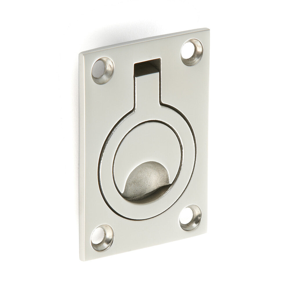 Klappbarer ringförmiger Edelstahlgriff V4A, 62,5 mm (2,5″) 26901. Klappbarer Griff in Ringform aus feinstem korrosionsfreiem Edelstahl V4A (SUS316), geeignet für feuchte, raue und hochkorrosive Umgebungen von Sugatsune / LAMP® (Japan)
