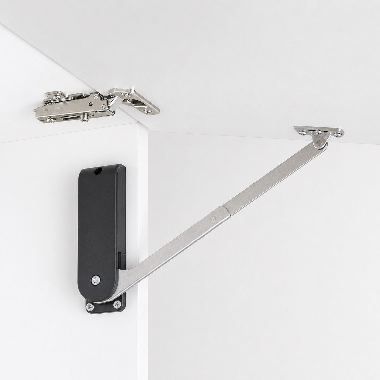 Support de relevage de haute qualité, surface : noir, version : droite, HDS-30KR-BL pour portes relevables, meubles de cuisine