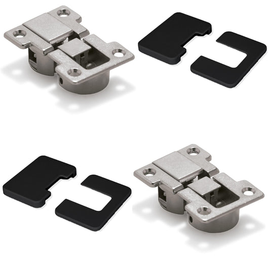 Charnières pour abattants Ankor GT-B, 2 pièces, amovibles, en alliage de zinc avec caches, finition noire 1010817. Charnières pour abattants en bois, abattants de meubles, couvercles en bois, compartiments de bar et bien plus encore, par EMUCA.