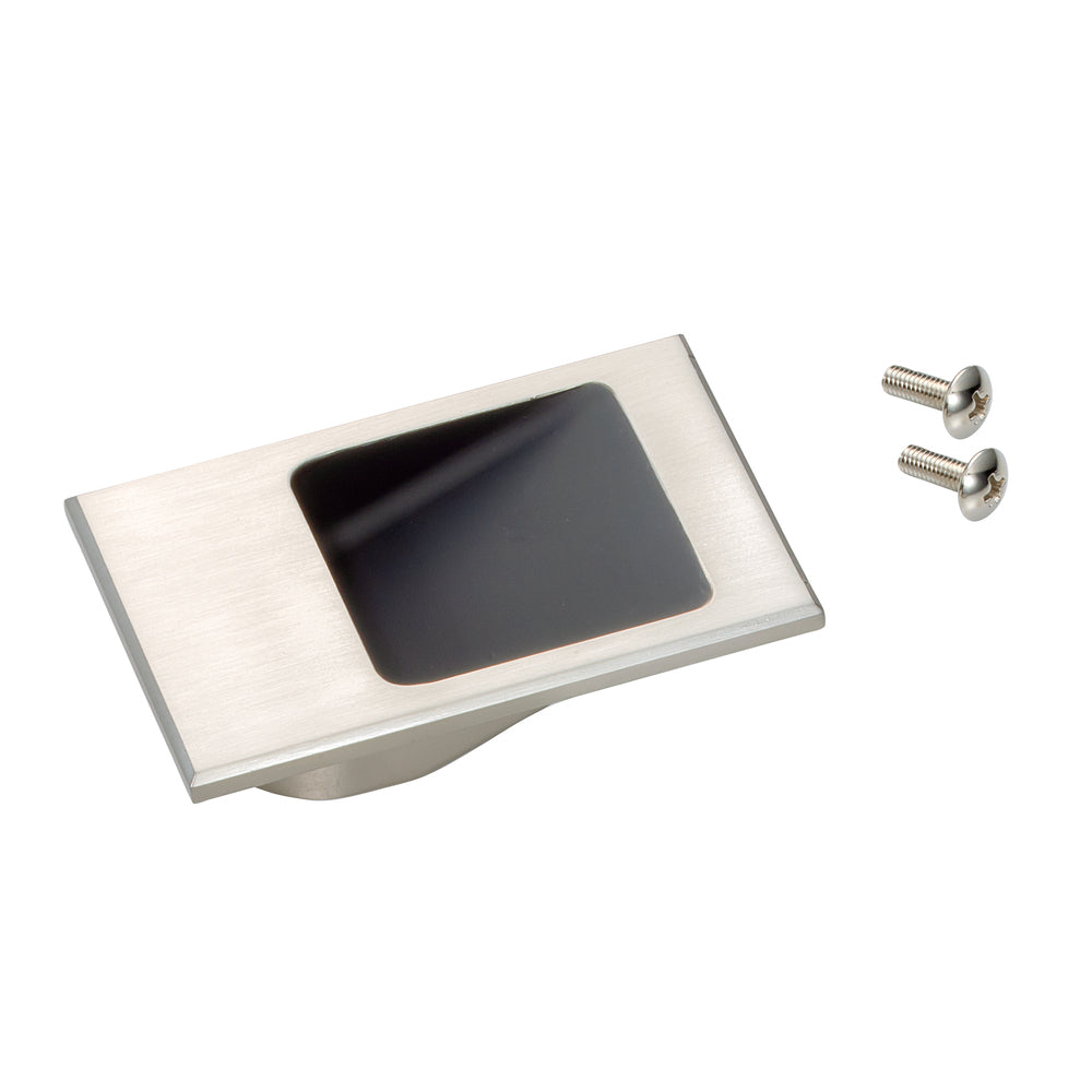 Petite poignée de doigt de haute qualité, en alliage de zinc massif, surface : bronze blanc, 80 mm (3,2″) HH-DN-50WB. Poignée encastrée HH-DN-50WB pour façades en tôle, façades en bois, tiroirs, armoires, meubles de bureau, de Sugatsune / LAMP® (Japon)
