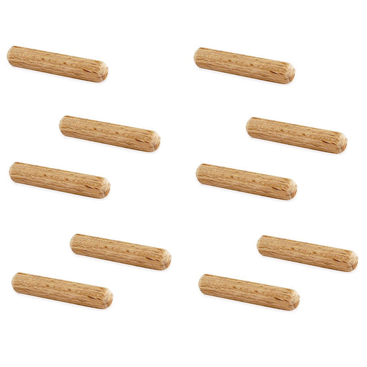 10 long wooden dowels made of beechwood, surface: grooved, 40 mm (1.6") 9091778. Wooden dowel 9091778 for wood panels, wood connections, furniture construction, shelving construction, by EMUCA