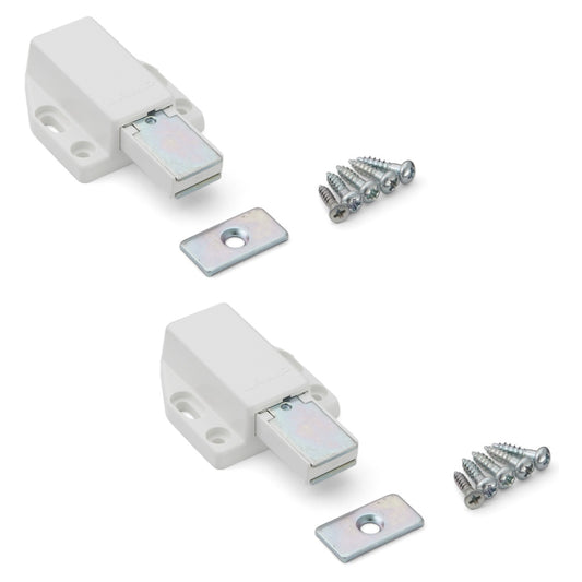 2 Stück Hochwertiger Magnet-Druckschnäpper, inkl. Gegenplatte ML-80W, 38 mm (1-1/2″) von Sugatsune, weiß. Produktbild
